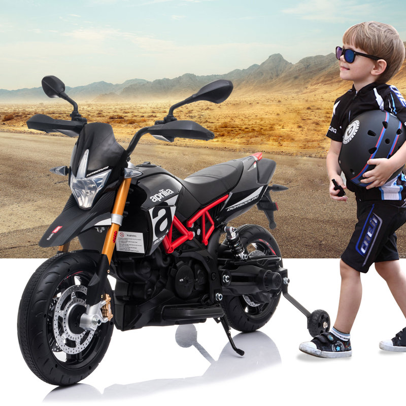 Tobbi Electric Aprilia Kids Rideon Sports Motorcycle with Training